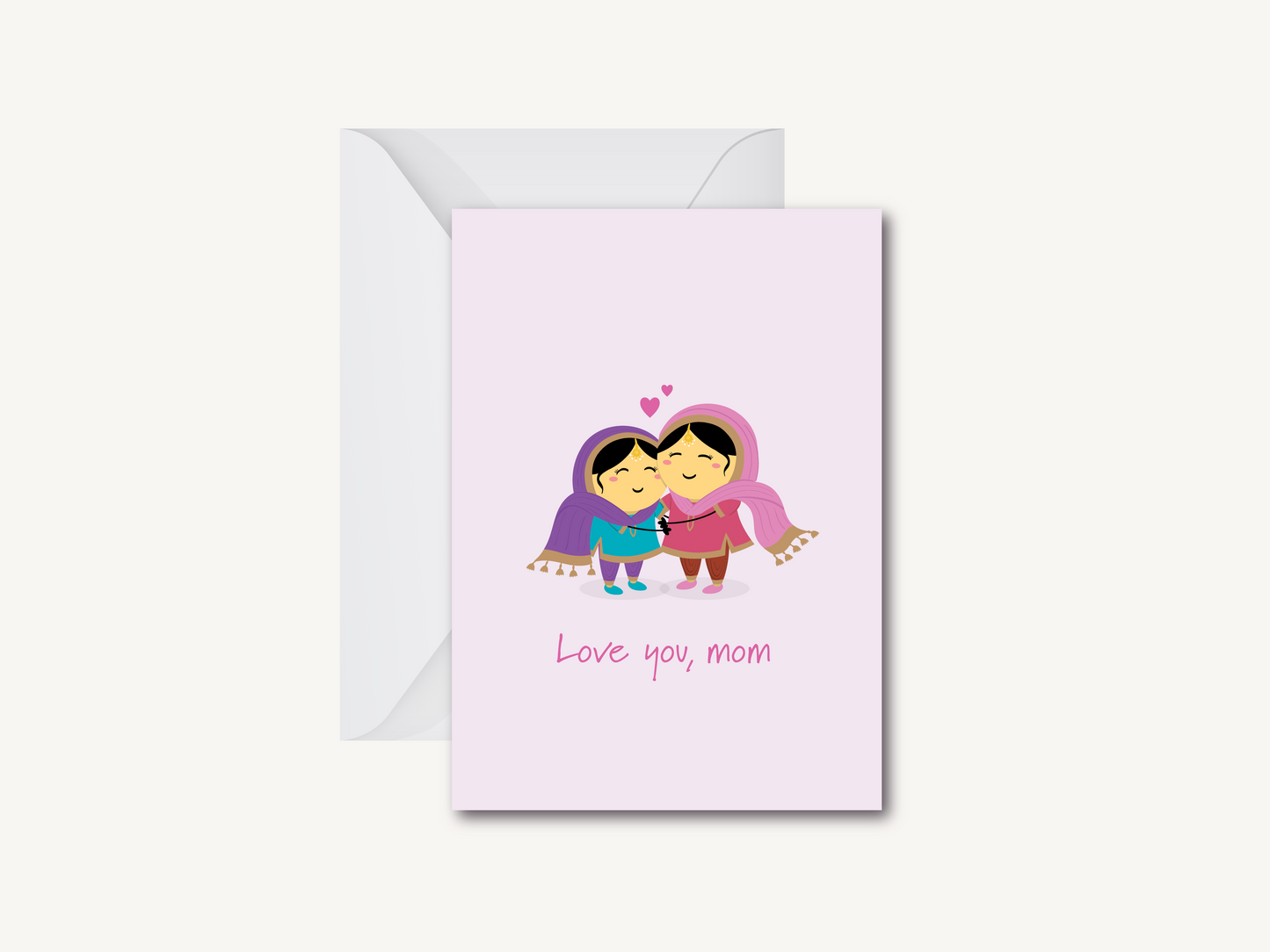 Love you, mom - Greeting Card (Large)