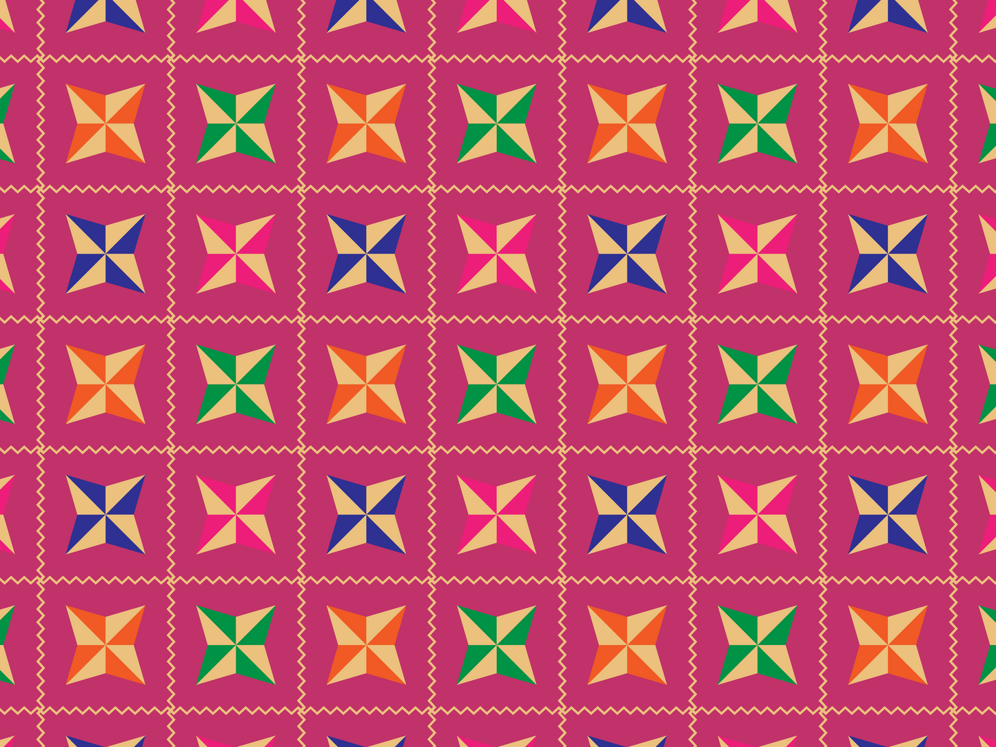 Phulkari Pattern (C) - Greeting Card