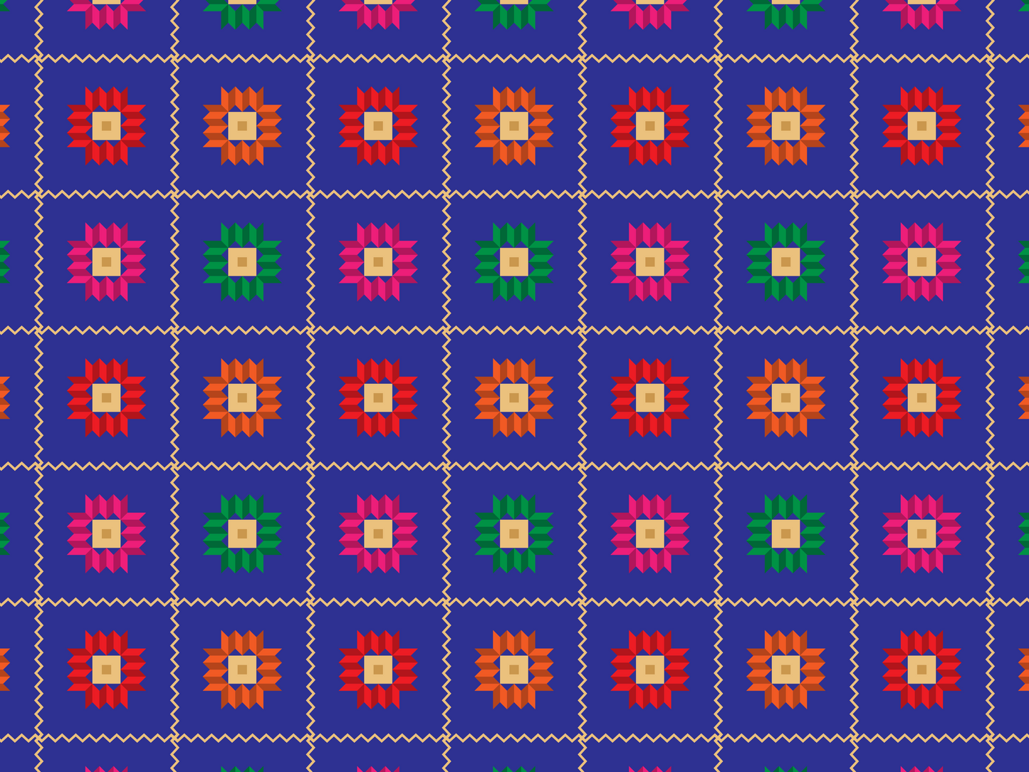 Phulkari Pattern (D) - Greeting Card