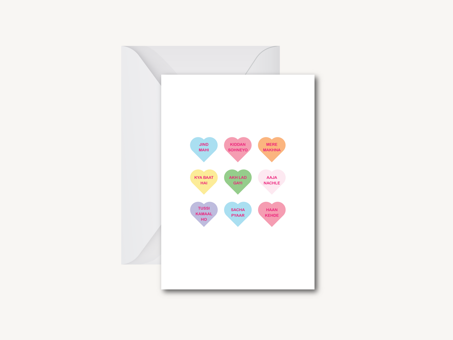 Punjabi Conversation Hearts - Greeting Card (Large)