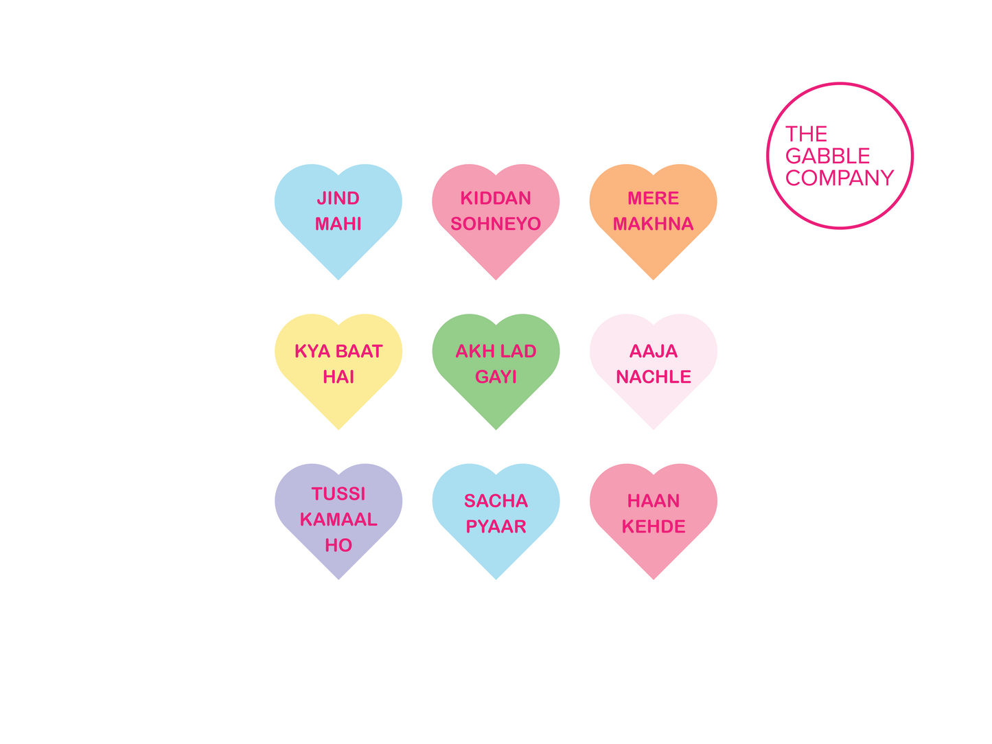 Punjabi Conversation Hearts - Greeting Card (Large)